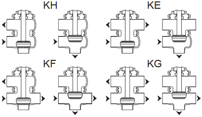 Комбинации корпусов клапан К